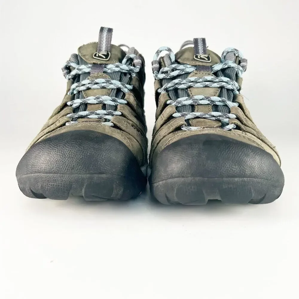 Keen 5258 Voyageur Low Leather Trail Hiking Shoes Taupe Brown Black Women 9